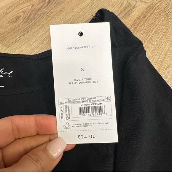 Isabel Maternity Black 3 Quarter Sleeve Midi Dress size S - Picture 5 of 5